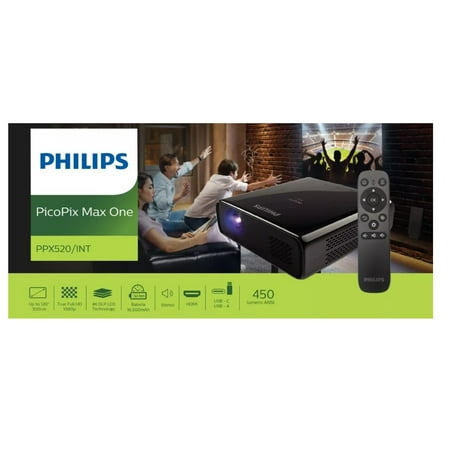 Proyector Philips Picopix Max One PPX520/INT 1080 Px DLP Negro