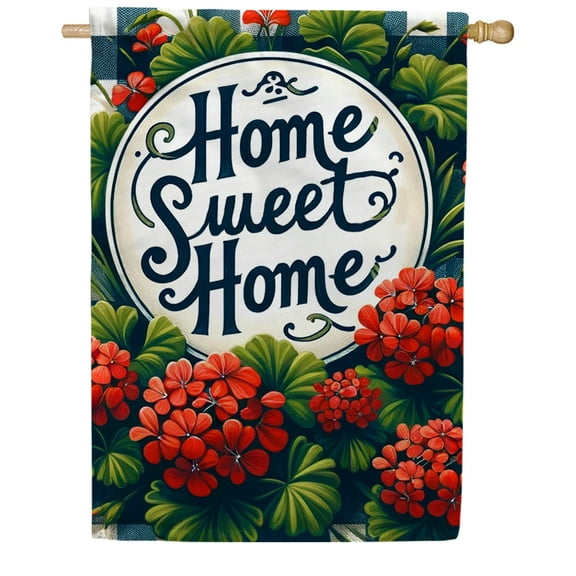 America Forever Home Sweet Home House Flag, 28x40 inch Double Sided, Spring Summer Floral Decor, Welcome Yard Flag New Home Seasonal Holiday Porch Outdoor Decoration