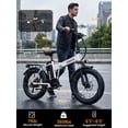 thumbnail image 5 of ESKUTE Folding Electric Bike for Adults with 750W Motor 20 MPH Top Speed, 48V 20.8Ah Battery, 20"x4.0" Fat Tires, 80-Mile Range 7-Speed Gear, White UL2849, 5 of 7