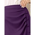thumbnail image 4 of DARING DIVA Women's Ruched Bodycon Midi Pencil Skirt XL Purple, 4 of 7