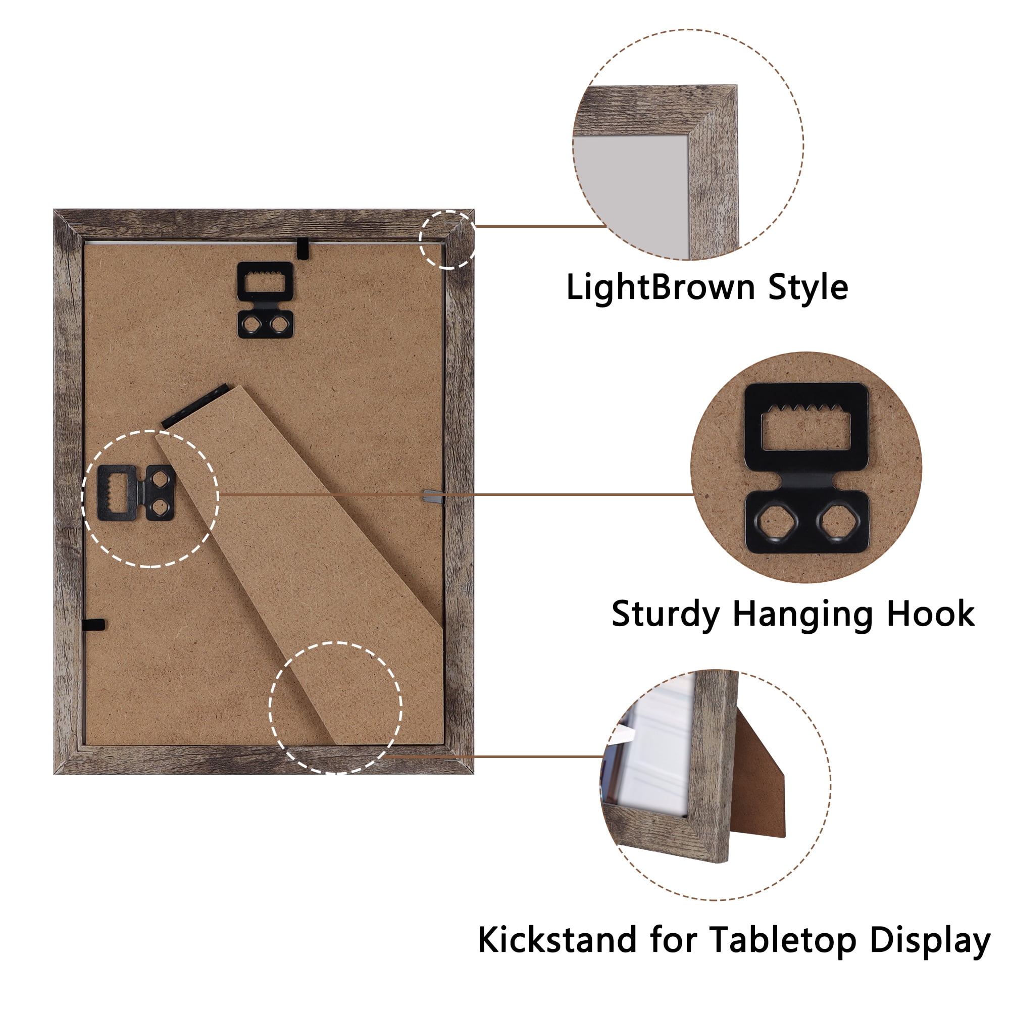 Calenzana 5 in x 7 in Light Brown Picture Frame 15 Pack