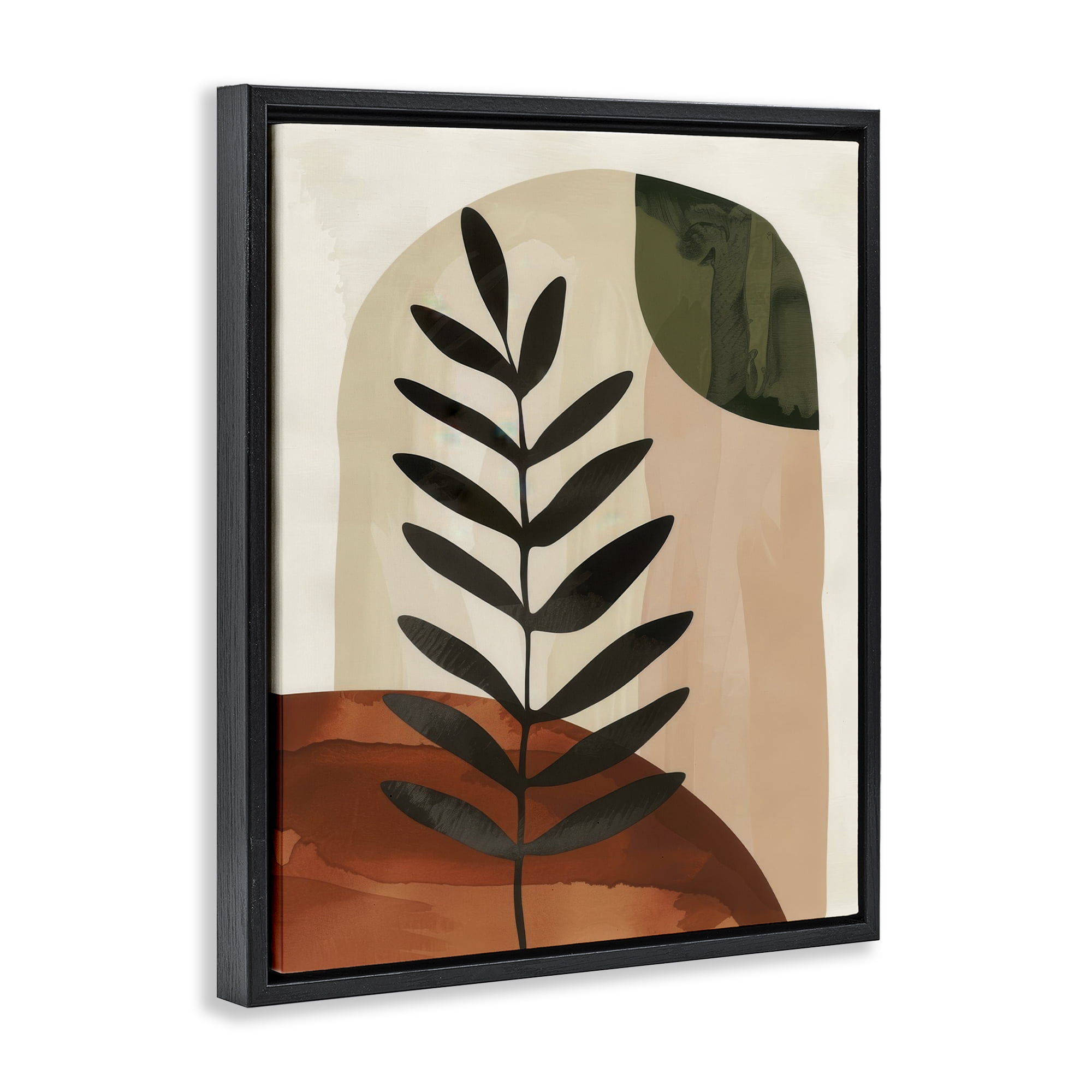Stupell Industries Fern Strand Neutrals Plants & Flowers Painting Black Floater Framed Canvas Art Print Wall Art, 25 x 31