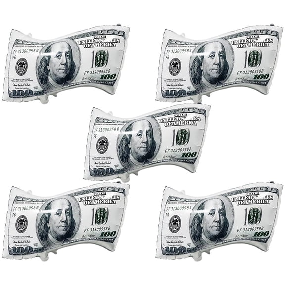 5pcs Money Banknote Balloons, Large Size Dollar Aluminum foil Reusable Balloons, For Birthday Decoration Party Ball