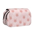 thumbnail image 1 of Disketp Cute Pig Face Estuche de Lápices de Doble Capa con Tapa Abatible y Cremallera, Organizador Escolar para Adolescentes y Adultos, 1 of 7