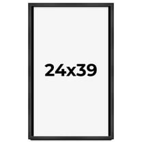 24x39 Frame Black Charcoal Grey Wood Textured Picture Frame | 0.75 Inch Moulding Width | Gunmetal