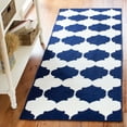 thumbnail image 3 of SAFAVIEH Dhurrie Warren Geometric Moroccan Wool Runner Rug, Navy/Ivory, 2'6" x 7', 3 of 10