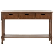 SAFAVIEH Landers 3-Drawer Rustic Brown Wood Rectangle Console Table (47.3 in. W x 13 in. D x 29.5 in. H)