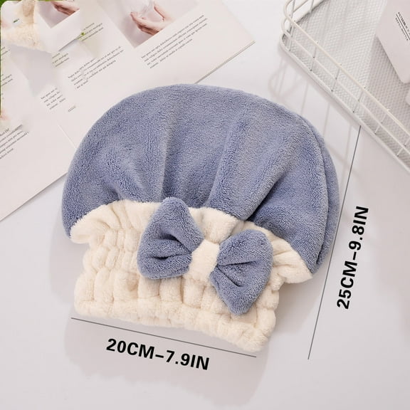 Arestory Microfiber Hair Drying Cap,Hair Towel Cap,Fast Coral Velvet Hair Drying Towel with Bow-Knot,Quick Dry Fast Drying Hair Caps for Women,Soft Absorbent Cap for Wet Hair Long Thick Hair(Green)