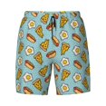 thumbnail image 4 of Lsque Mens Swim Trunks Hot Dog Pizza Pattern - Bathing Suit Compression Liner - Beach Swim Shorts Swimwear - (S-3XL) - Stretch Quick Dry -Small, 4 of 9