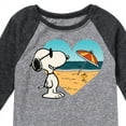 thumbnail image 3 of Peanuts - Summer Edition - Snoopy Hearts the Beach - Toddler & Youth Raglan Graphic T-Shirt, 3 of 5