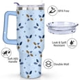 thumbnail image 3 of Christmas Blue Holly Berries 40 Oz Tumbler with Handle Lid and Straw Stainless Steel Double Walled Vacuum Insulated Cup Merry Christmas Gifts Tumbler for Women Men Friends Outdoor Indoor, 3 of 6
