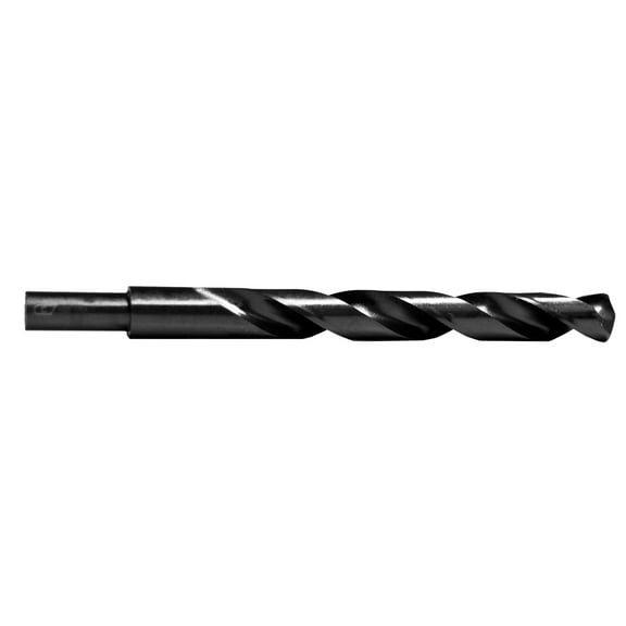 Century Drill & Tool 24725 Pro Grade Black Oxide Drill Bit, 25/64" Reduced Shank