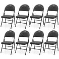 thumbnail image 1 of Costway 8 PCS Folding Padded Party Chairs with Metal Frame PVC Leather Stackable Chairs, 1 of 7