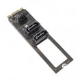 thumbnail image 2 of CY NGFF Key B+M PCI Express to SATA 3.0 6Gbps Dual Ports Vertical Adapter Converter Hard Drive Extension Card JMB582 2280, 2 of 7