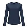 thumbnail image 7 of YueHuiYing Trendy Women's Boat Neck Tops Long Sleeve Shirts Casual Fitted Tee Shirts Solid Color Fall Basic Clothes, 7 of 7
