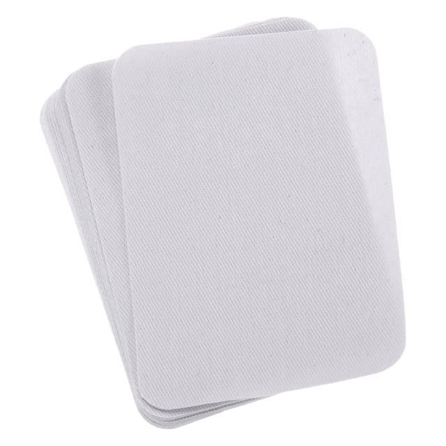 Uxcell 12 Pcs Parche de planchar para reparación de tela 4.13" x 2.95" para ropa gris claro
