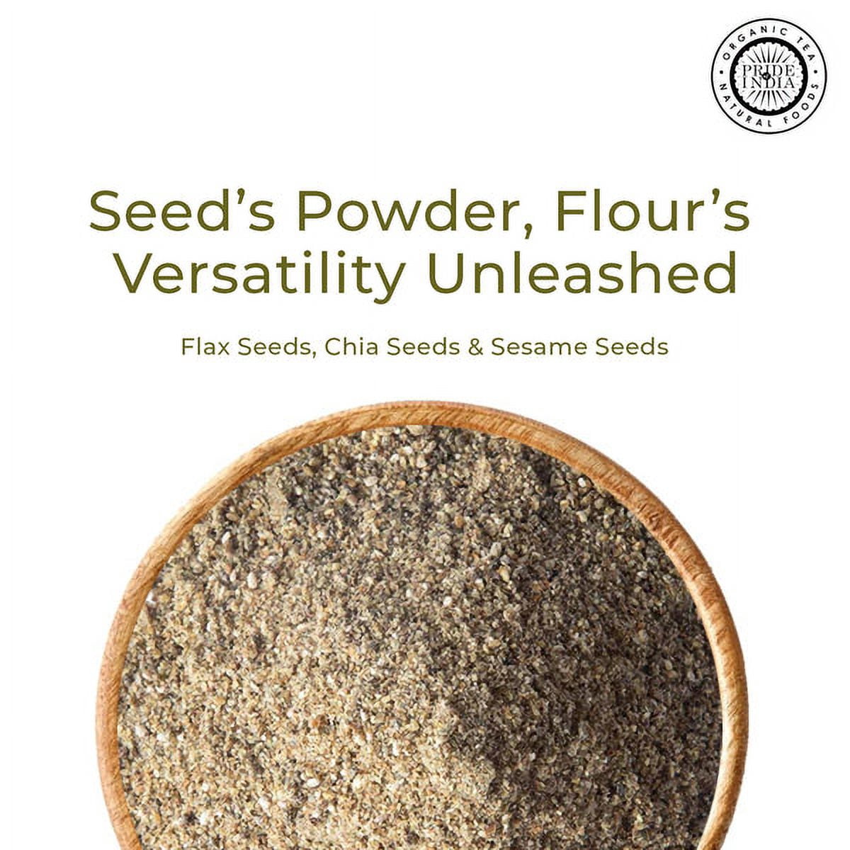 Pride of India - Pack of 6 - Triple Omega Super Seed Flour, Gluten Free Baking Blend, 1 lb Jar