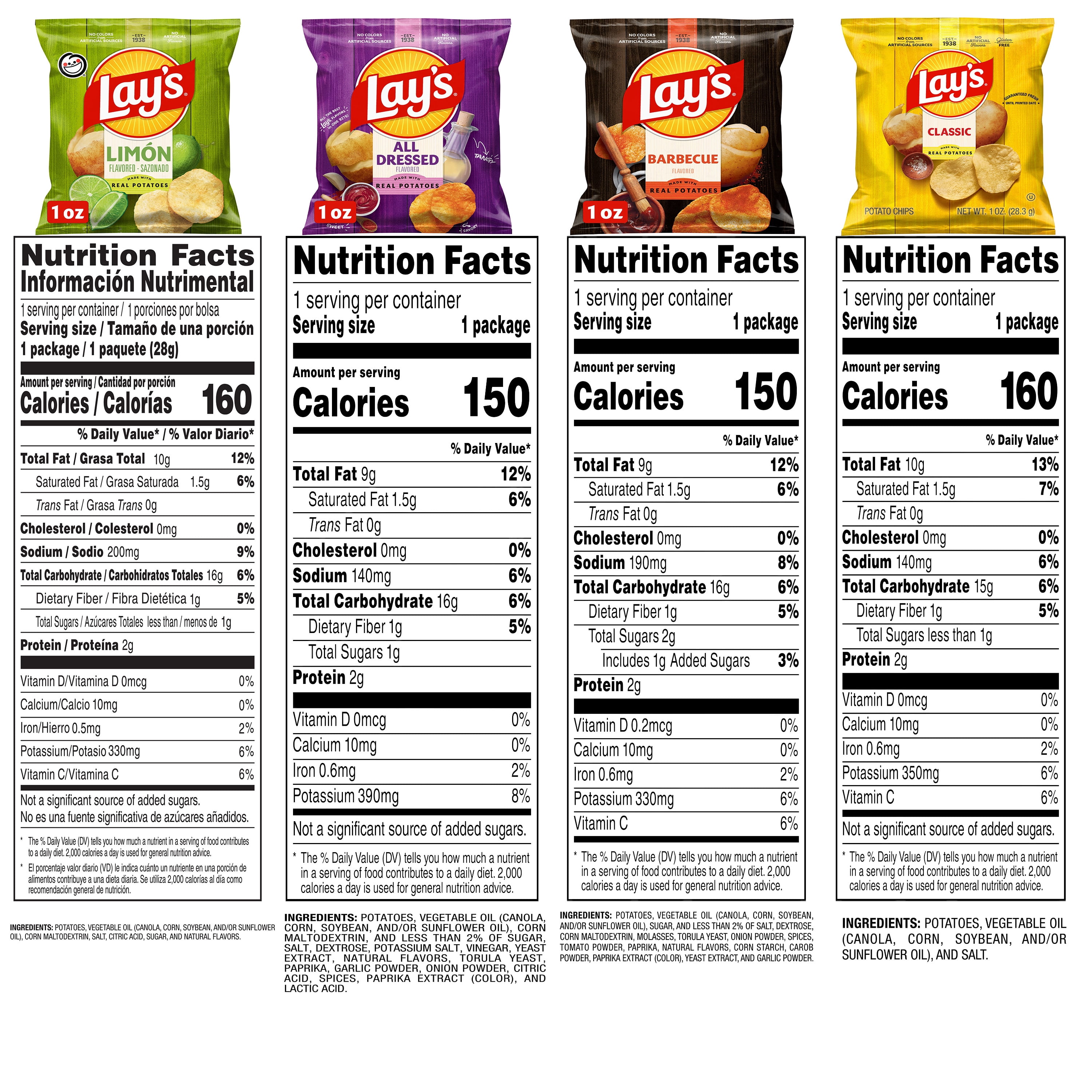 Lay's Favorites Classic Chips Variety pack, 40 pack