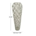 thumbnail image 3 of DecMode 35" Geometric Tall Art Deco Inspired Arched Silver Aluminum Metal Vase, 3 of 11