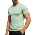 thumbnail image 2 of Ceisia Men's Compression Short Sleeve T Shirt Quick Dry Breathable Athletic Workout Gym Top Green M Gifts for Father, 2 of 8