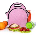 thumbnail image 3 of Neoprene Shoulder Strap Sports Bag Insulation Lunch Food Bag for Outdoor Picnics Travel WorkingPink, 3 of 4