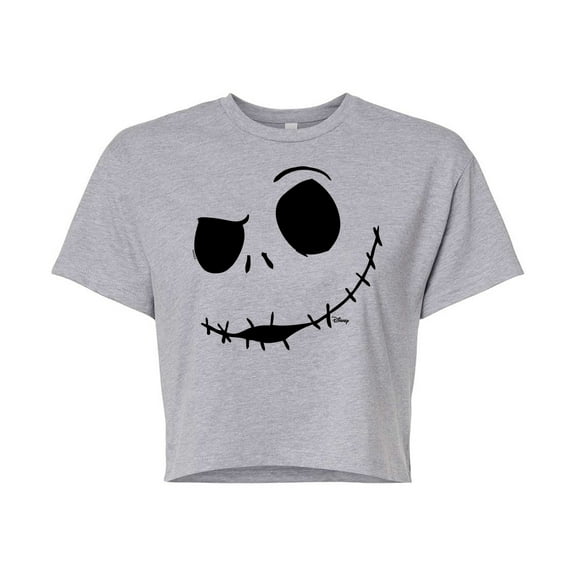 The Nightmare Before Christmas - Jack Face - Juniors Cropped Cotton Blend T-Shirt