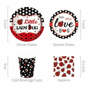 Insect Ladybug Party Disposable Tableware Sets Kids Birthday Plates Cups Napkins For Baby Shower Party Dinnerware Decoration