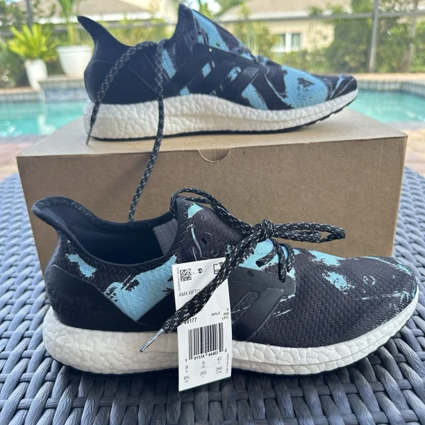 Ad-id-as Parley x Speedfactory AM4 Black Blue Spirit Men's Shoes FV8177 Size 8.5