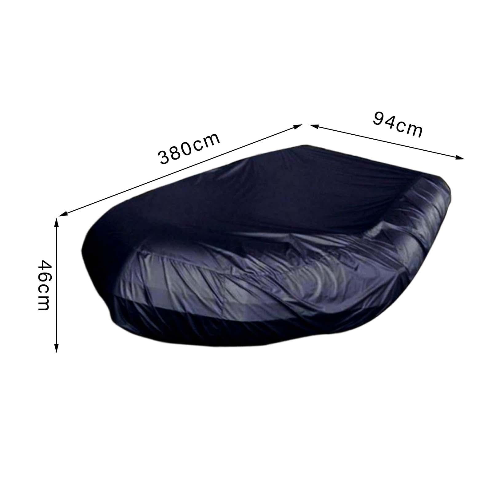 Kayak Boat Cover Rowing Water Sunblock with Drawstring Strap Rain Resistant Protective for Inflatable Boat Dinghy, 380x94x46cm