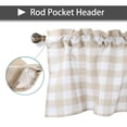 thumbnail image 3 of 2 Pack Window Valances Farmhouse Design Window Treatment Lined Decor Curtains Rod Pocket Valances for Kitchen/Living Room 16" x 56" (Beige), 3 of 4