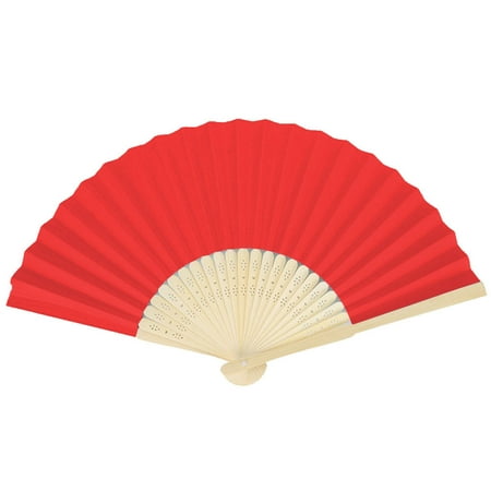 

Yesbay Chinese Style Blank Folding Hand Held Bamboo Paper Pocket Fan DIY Craft Gift Red