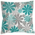 thumbnail image 6 of Teal Pillow Covers 18x18 Set of 4 Turquoise and Grey Decorative Throw Pillow Cover for Couch Modern Daisy Pillows Case for Living Room Cushion Bed Outdoor Home Decor, 6 of 6