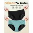 thumbnail image 7 of TIICHOO Period Underwear for Women Silky Soft Absorbent Hipster Panties Teen Menstrual Underwear 3 Pack (Large, Black/Burgundy/Charcoal Gray), 7 of 7