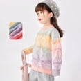 thumbnail image 3 of Little Boys Girls Gradient Knit Sweaters Cute Round Neck Long Sleeve Crewneck Pullover Top Oversized Casual Sweater Simple Knit Sweater Fall Winter Warm Clothes for Toddler Kids Boys Girls 4T, 3 of 8