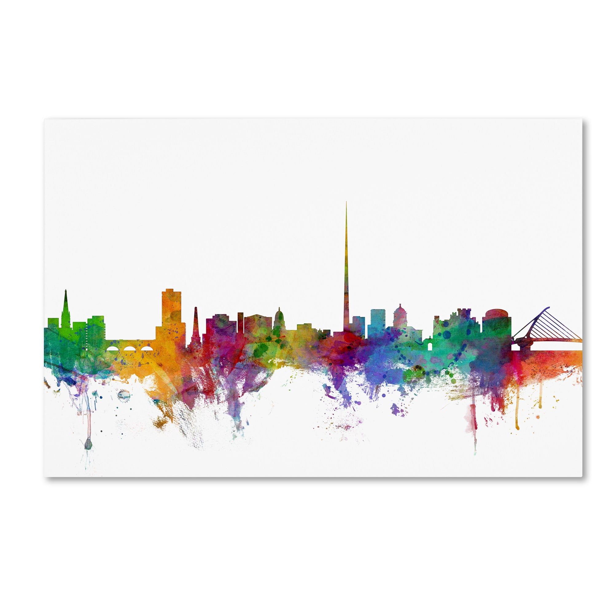 Trademark Fine Art "Dublin Ireland Skyline" Canvas Art by Michael Tompsett