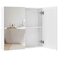 thumbnail image 2 of Yaheetech Frameless Mirror Cabinet with 2 Doors and Adjustable Shelf, White, 2 of 7