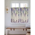 thumbnail image 2 of Purple Flowers 2 Panel Kitchen Curtains for Windows, Weeping Spring Floral Rustic Pastoral Bathroom Privacy Curtain, Home Décor Window Treatment for Bedroom/Living Room 55"x45", 2 of 6