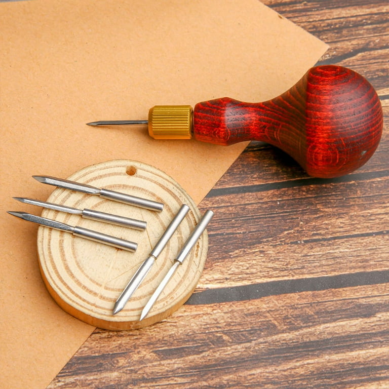 Leather Scratch Awl - Detachable Flat/Diamond Awl Leathercraft