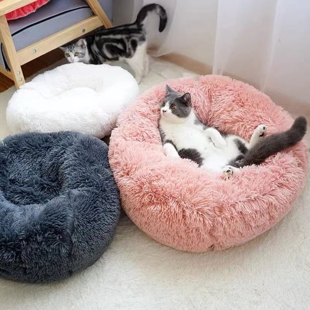 Nido de gato de perrera de felpa redondo Productos para mascotas de otoño e invierno Sofá Cama nido para mascotas Alfombrilla para perros Alfombrilla para gatos Alfombrilla para mascotas duradera