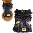 thumbnail image 1 of Pet Vests Dog Denim Jacket Hoodies Puppy Jacket for Small Medium Dogs (XL, Black Print), 1 of 4
