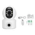 thumbnail image 1 of Cámara de seguridad para el hogar con lente dual de 2 MP, intercomunicador bidireccional, WiFi, para interiores, monitoreo de bebés, ancianos y mascotas, enchufe estadounidense de 100 a 240 V., 1 of 14
