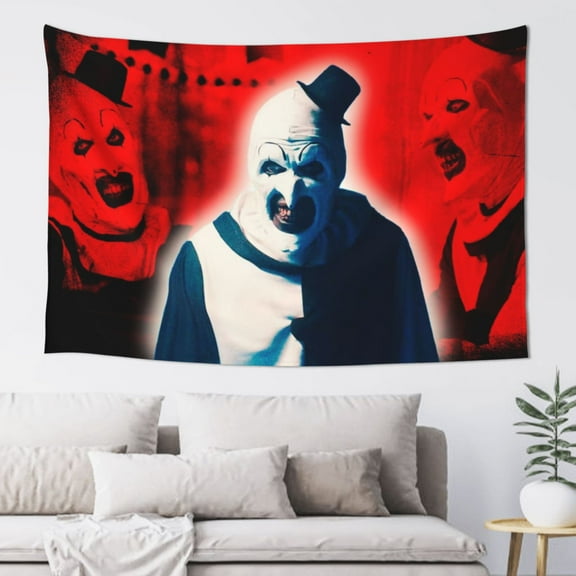 Terrifier 3 Tapestry Wall Hanging Home Decoration Wall Blanket Dormitory Living Room Bedroom Backdrop Poster( 60x40inch)