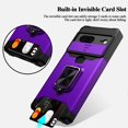 thumbnail image 2 of ORUYROP for Google Pixel 7 Case,Multi-Functional Pixel 7 Wallet Case with Card Holder,Sliding Camera Cover & Ring Holder Magnet Kickstand Protective Phone Case for Google Pixel 7 5G(2022),Purp, 2 of 7