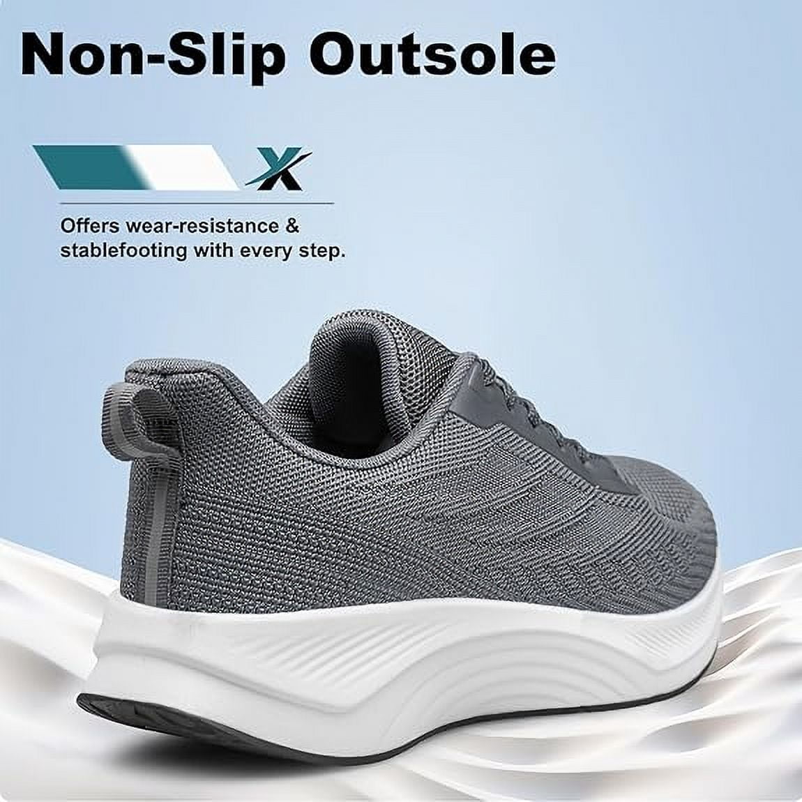vibdiv Men's Comfortable Walking Shoes Lightweight Breathable Tennis Athletic Gym Workout Cross Training Slip on Sneakers Dark Grey Size 10.5