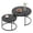 Black-6848, variant on SSTBLEV Storage Sintered Stone and Wrought Iron Coffee Table with 2 Pack Nesting Tables, White
