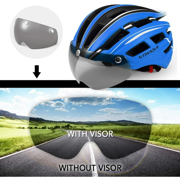 JEW Adult Bike Helmet with Detachable Magnetic Goggles Visor and