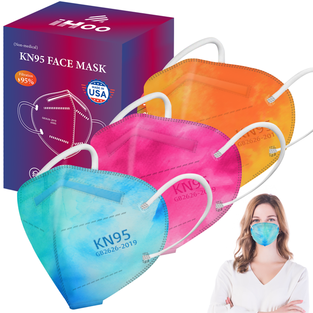 KN95 Face Mask 30 Pack, Multiple Colour Breathable & Comfortable KN95