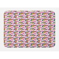 thumbnail image 1 of Pride Day Bath Mat, Pixelated Grunge Vibrant LGBT Rainbow Illustration Colorful, Plush Bathroom Decor Mat with Non Slip Backing, 29.5" X 17.5", Blue Violet Yellow, by Ambesonne, 1 of 2