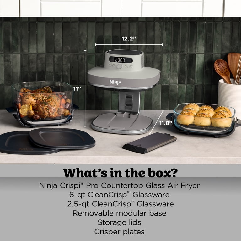 Ninja Crispi Pro Glass Air Fryer 6-Qt & 2.5-Qt, 6-in-1, Air Fry