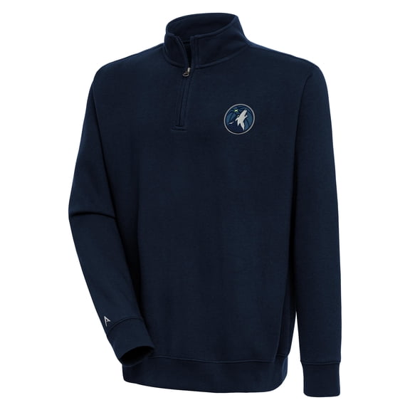 Men's Antigua  Navy Minnesota Timberwolves Victory Quarter-Zip Pullover Top
